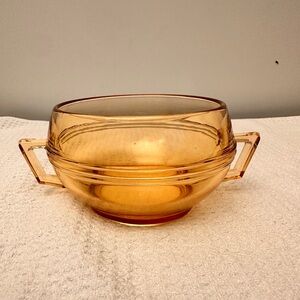 Vintage Fostoria Priscilla Amber Sugar Bowl